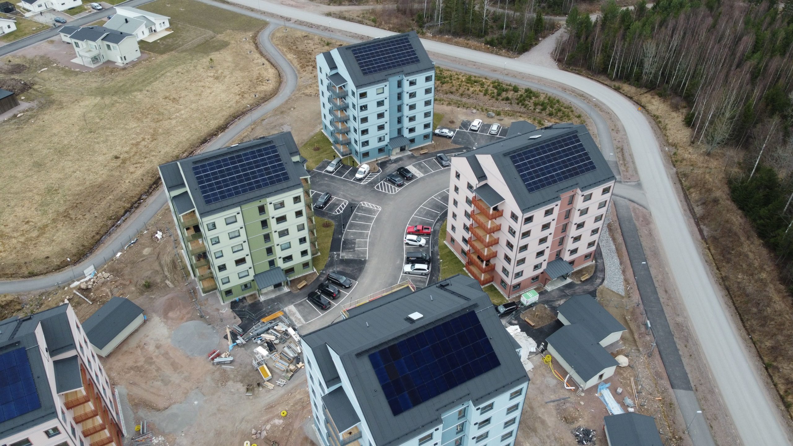 Appartements écologiques panneaux solaires ruraux